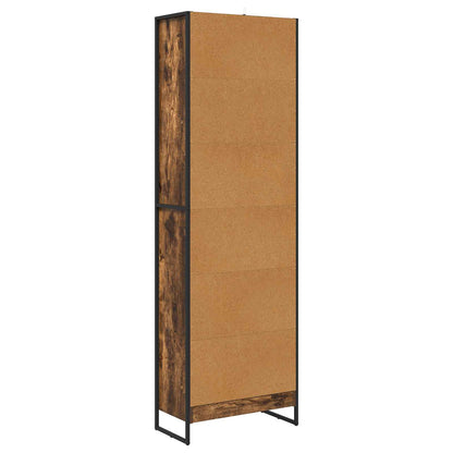 vidaXL Book Cabinet 60 x 30 x 189.5 cm Engineered Wood Smoke Oak - Brown