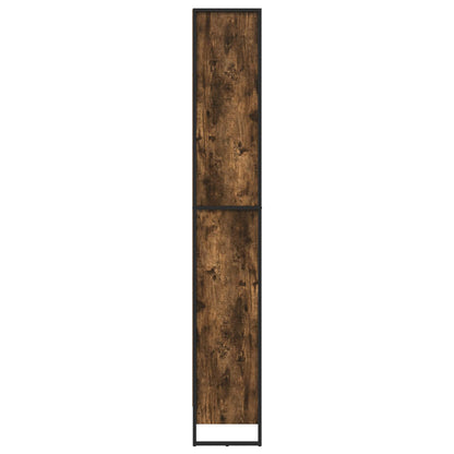 vidaXL Book Cabinet 60 x 30 x 189.5 cm Engineered Wood Smoke Oak - Brown
