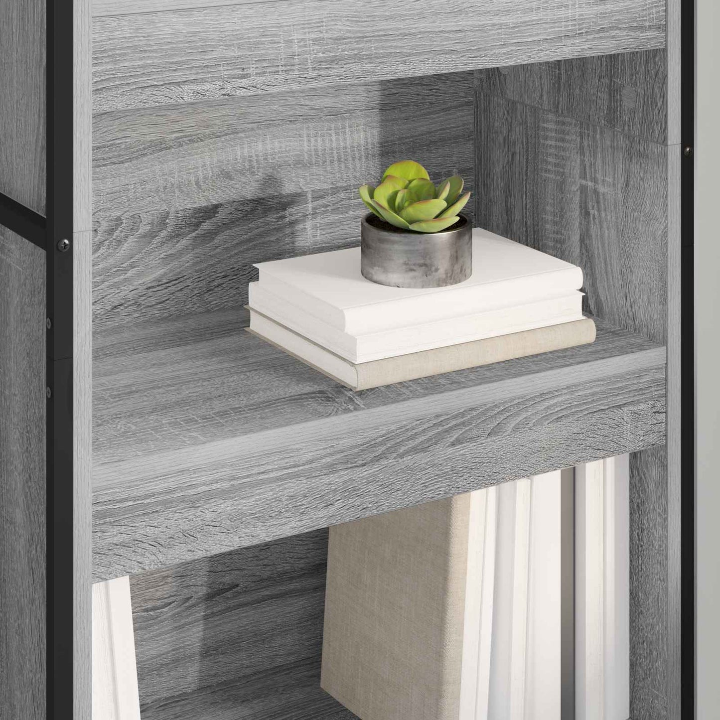 vidaXL Book Cabinet 60 x 30 x 189.5 cm Engineered Wood Grey Sonoma