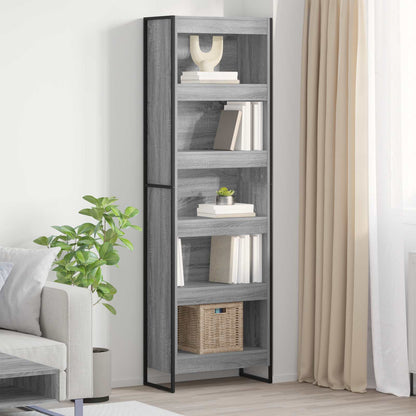vidaXL Book Cabinet 60 x 30 x 189.5 cm Engineered Wood Grey Sonoma
