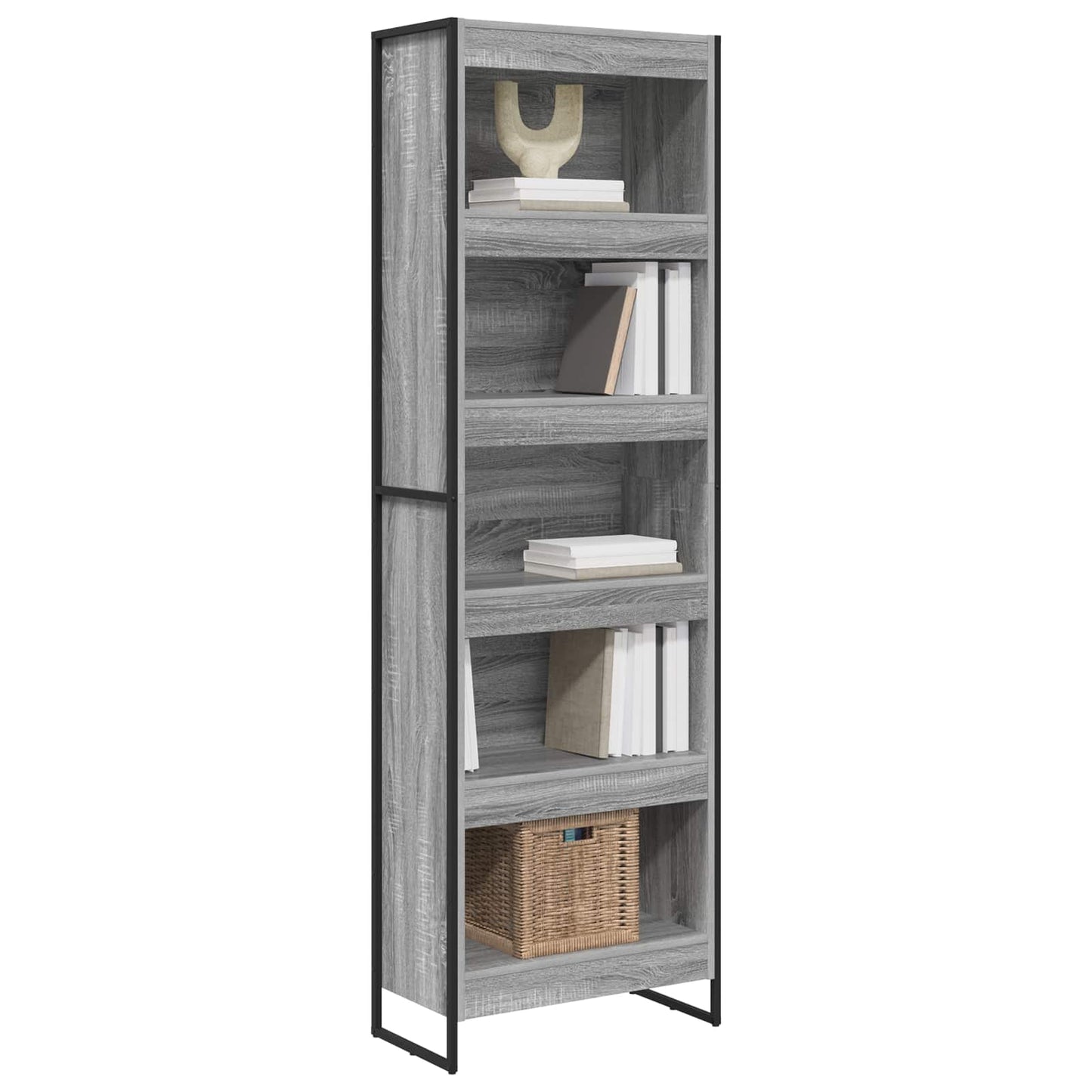 vidaXL Book Cabinet 60 x 30 x 189.5 cm Engineered Wood Grey Sonoma