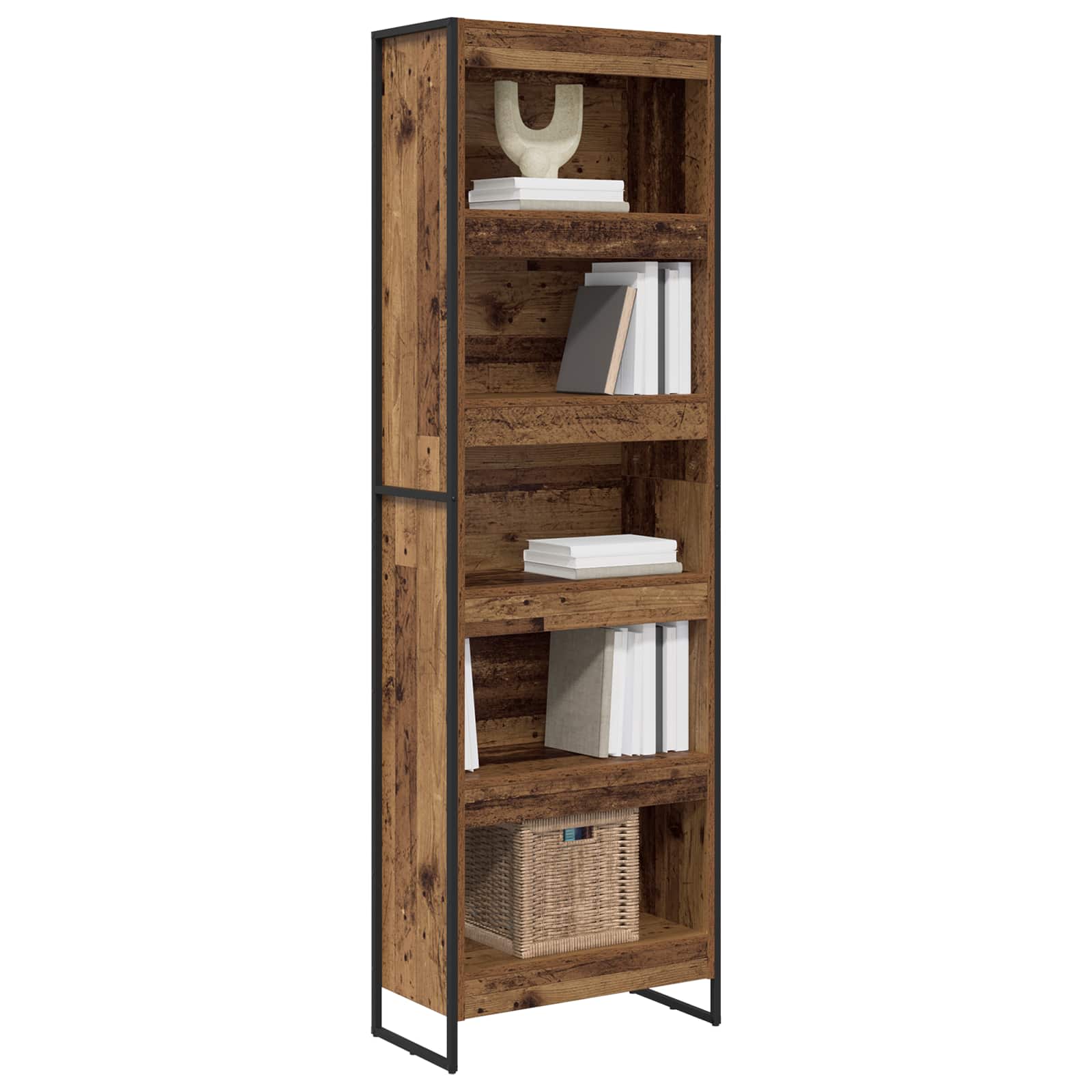 vidaXL Book Cabinet 60 x 30 x 189.5 cm Engineered Wood Old Wood - Brown