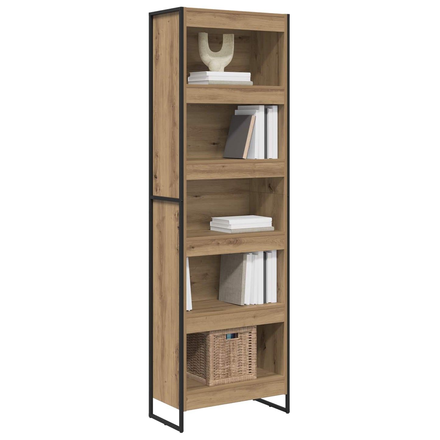 vidaXL Book Cabinet 60 x 30 x 189.5 cm Engineered Wood Artisian Oak - Brown