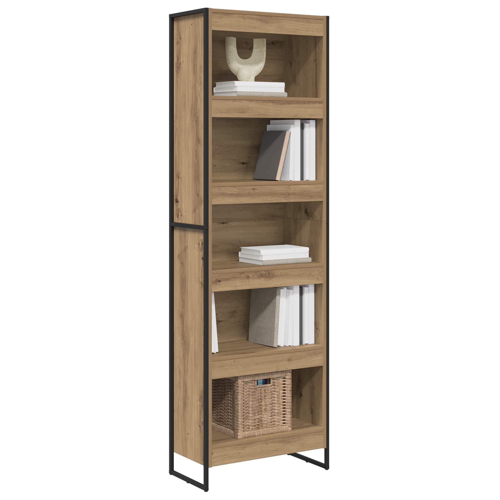 vidaXL Book Cabinet 60 x 30 x 189.5 cm Engineered Wood Artisian Oak - Brown