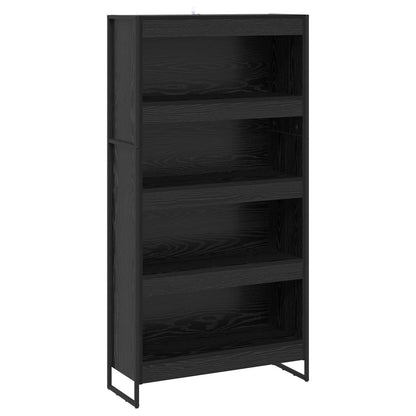 vidaXL Book Cabinet 80 x 30 x 155 cm Engineered Wood Black Oak