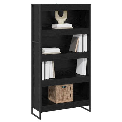 vidaXL Book Cabinet 80 x 30 x 155 cm Engineered Wood Black Oak