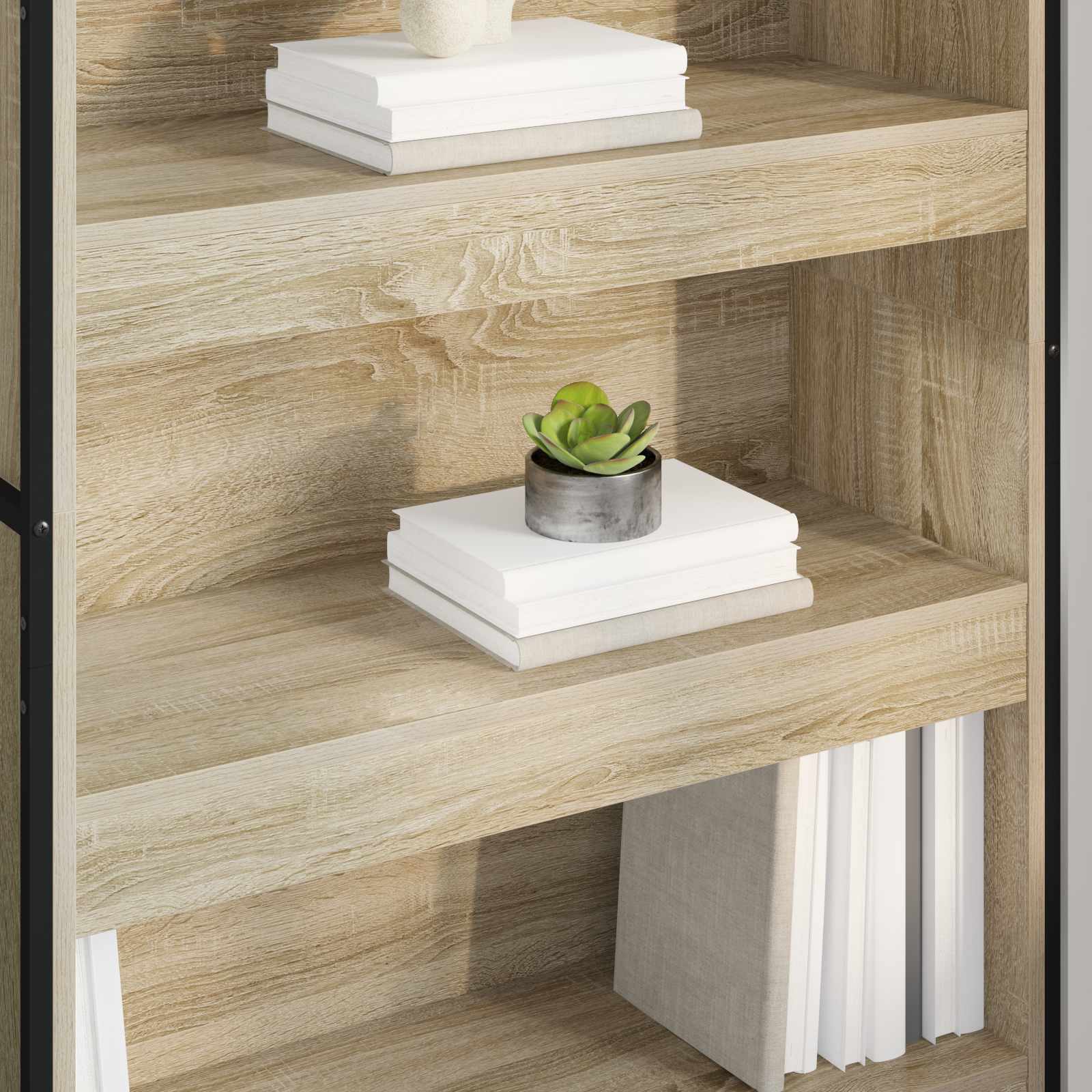 vidaXL Book Cabinet 80 x 30 x 155 cm Engineered Wood Sonoma - Brown