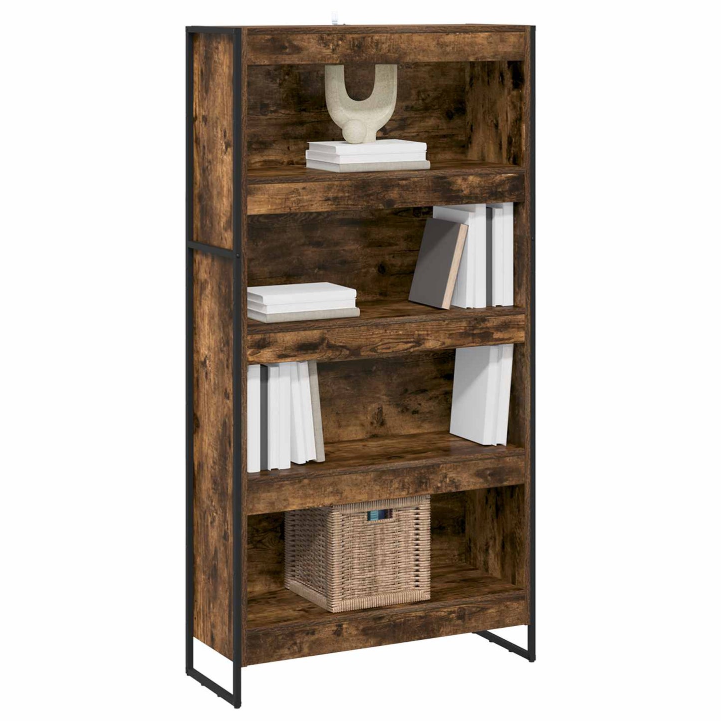 vidaXL Book Cabinet 80 x 30 x 155 cm Engineered Wood Smoke Oak - Brown