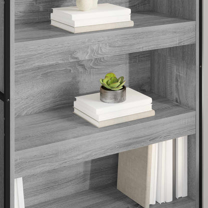 vidaXL Book Cabinet 80 x 30 x 155 cm Engineered Wood Grey Sonoma
