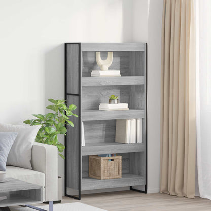 vidaXL Book Cabinet 80 x 30 x 155 cm Engineered Wood Grey Sonoma