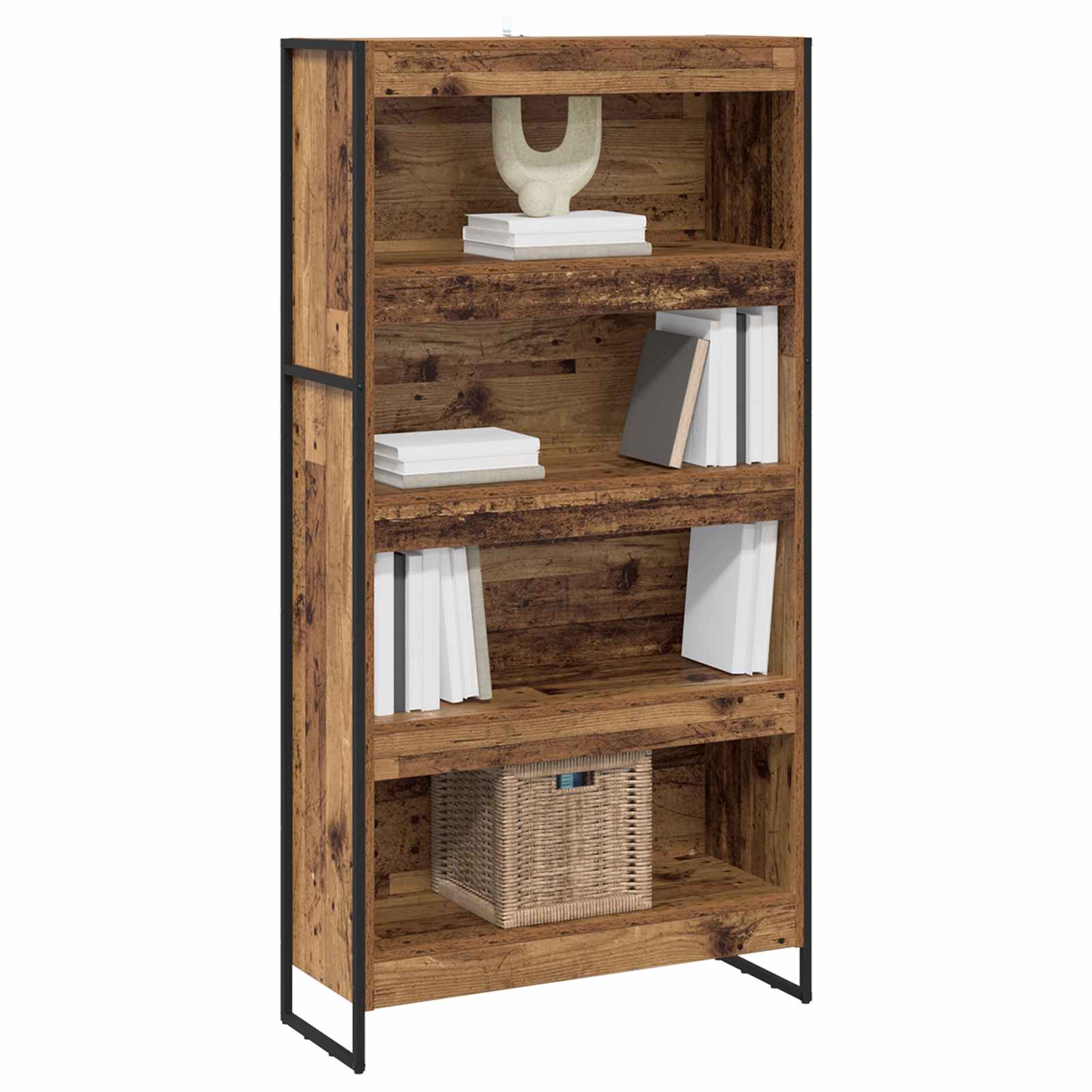 vidaXL Book Cabinet 80 x 30 x 155 cm Engineered Wood Old Wood - Brown