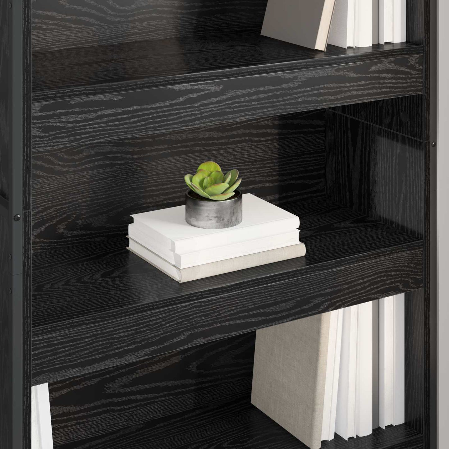 vidaXL Book Cabinet 80 x 30 x 189.5 cm Engineered Wood Black Oak