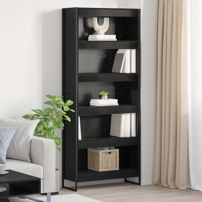 vidaXL Book Cabinet 80 x 30 x 189.5 cm Engineered Wood Black Oak