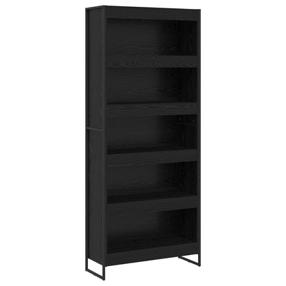 vidaXL Book Cabinet 80 x 30 x 189.5 cm Engineered Wood Black Oak