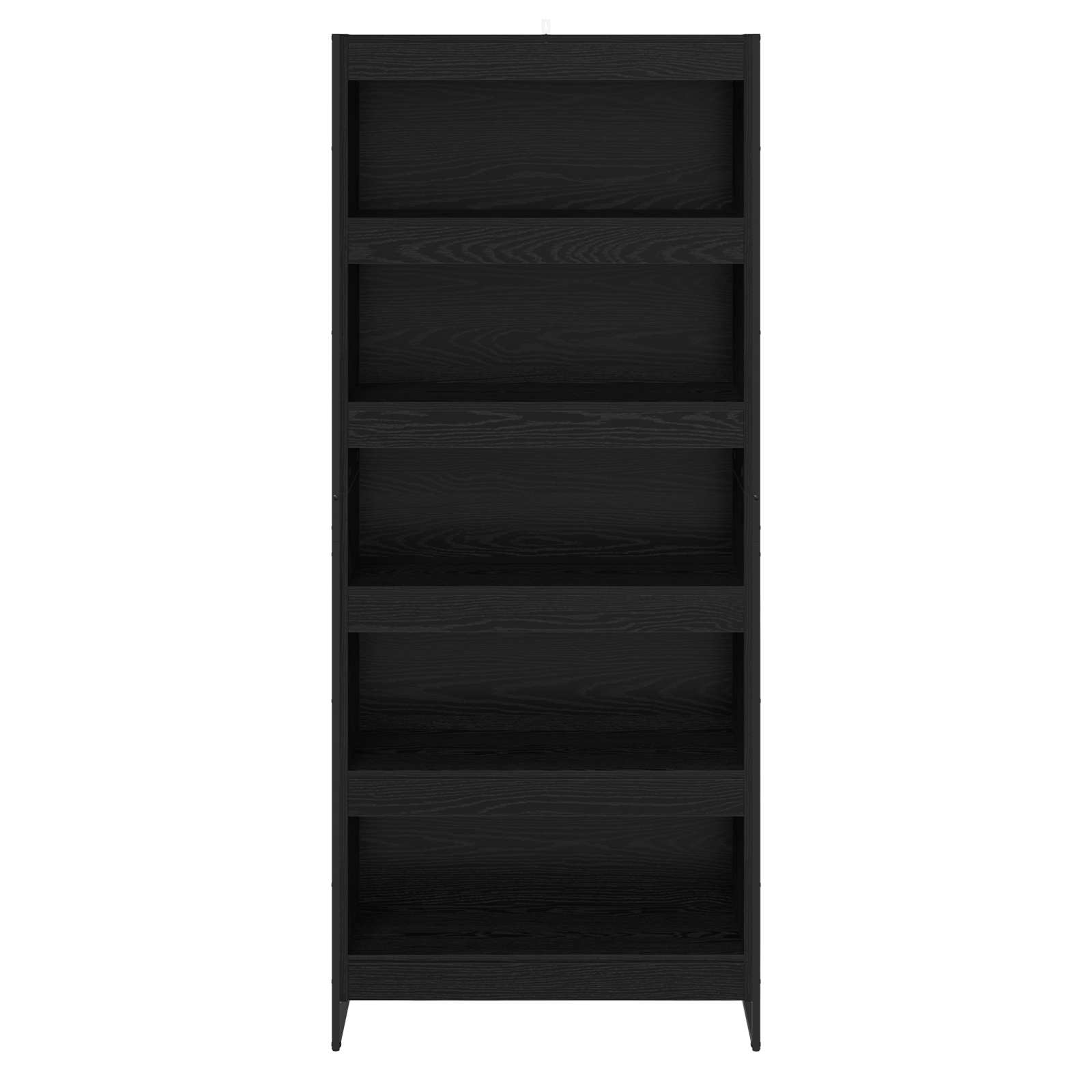 vidaXL Book Cabinet 80 x 30 x 189.5 cm Engineered Wood Black Oak