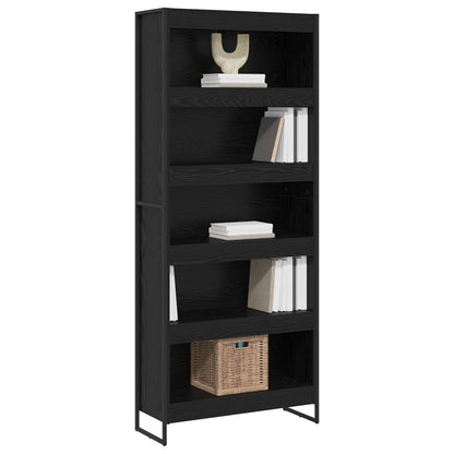 vidaXL Book Cabinet 80 x 30 x 189.5 cm Engineered Wood Black Oak
