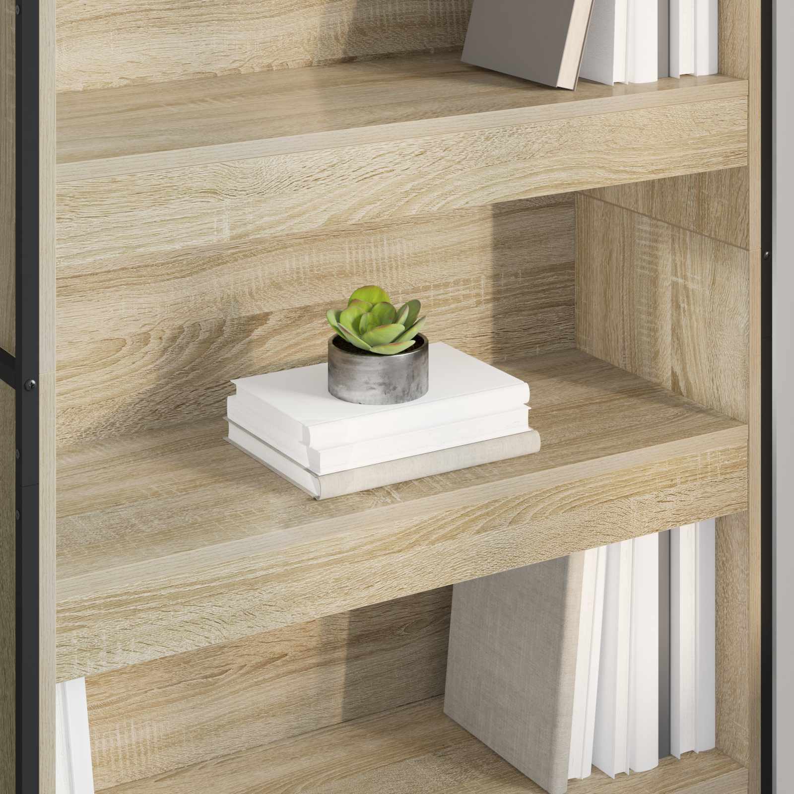vidaXL Book Cabinet 80 x 30 x 189.5 cm Engineered Wood Sonoma - Brown