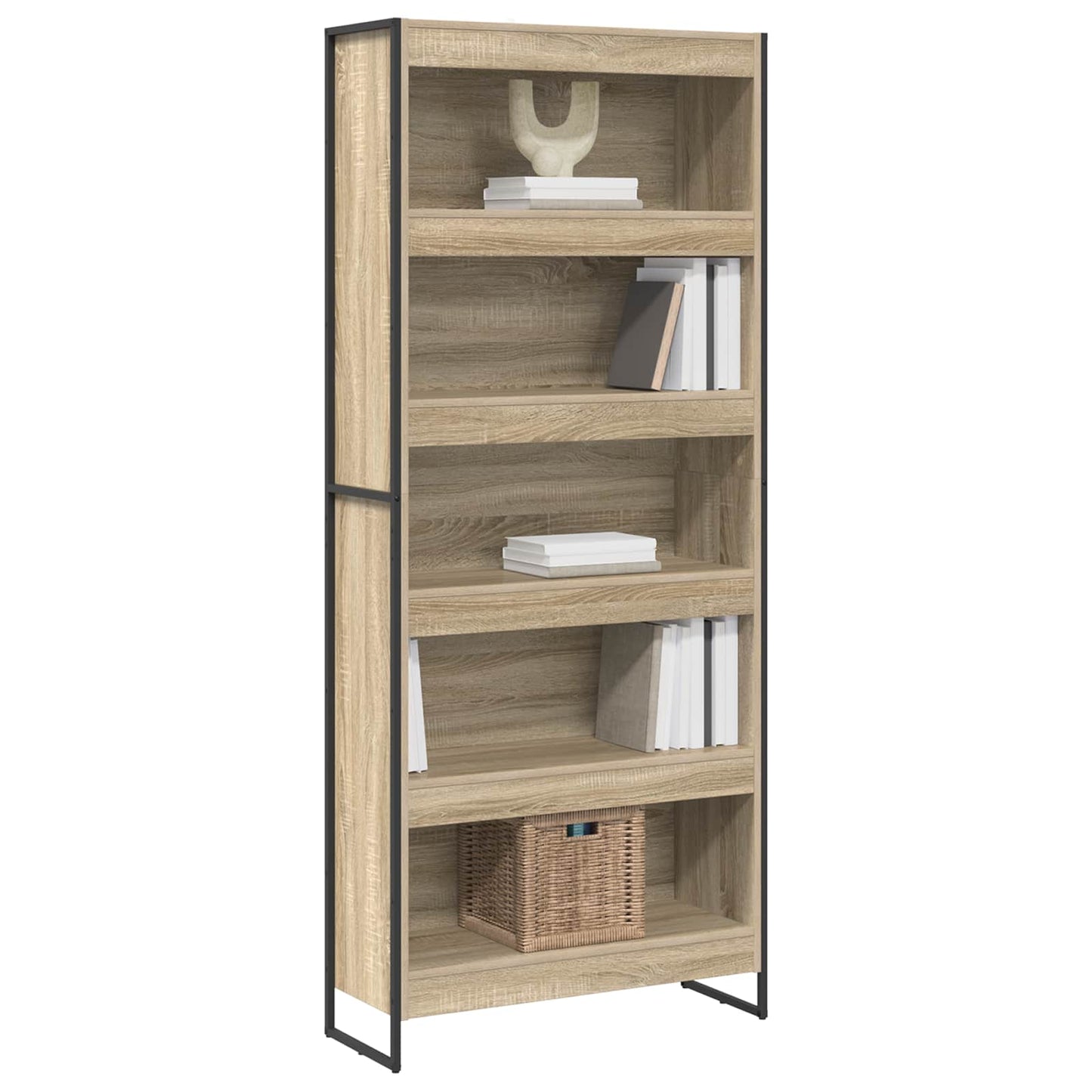 vidaXL Book Cabinet 80 x 30 x 189.5 cm Engineered Wood Sonoma - Brown