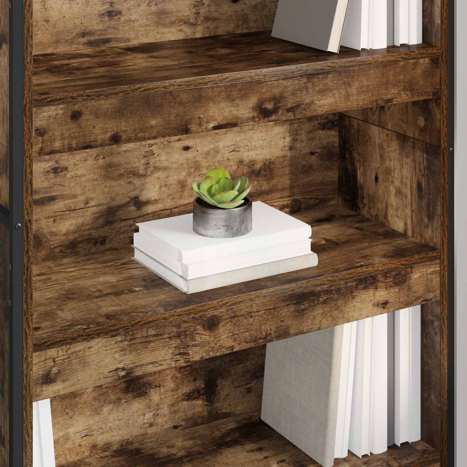 vidaXL Book Cabinet 80 x 30 x 189.5 cm Engineered Wood Smoke Oak - Brown