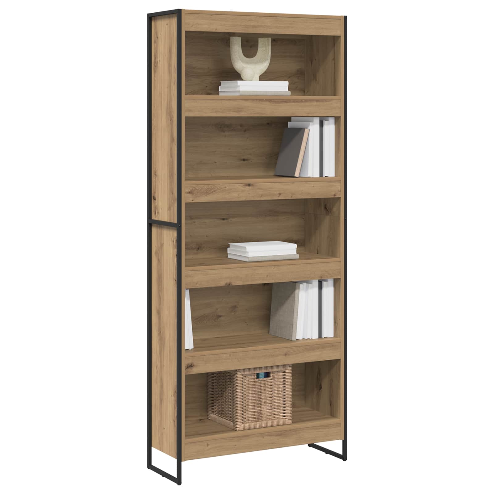 vidaXL Book Cabinet 80 x 30 x 189.5 cm Engineered Wood Artisian Oak - Brown