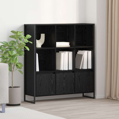 vidaXL Book Cabinet 99.5 x 30 x 108 cm Engineered Wood Black Oak