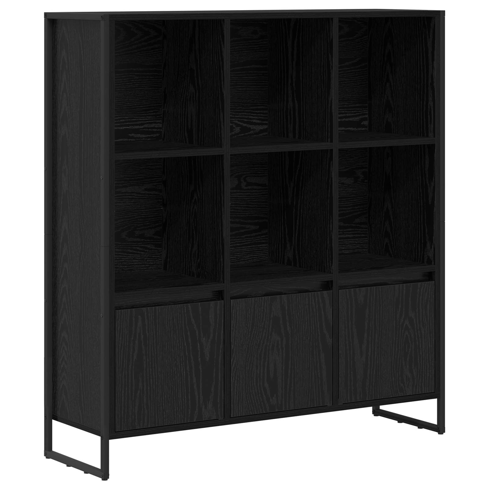vidaXL Book Cabinet 99.5 x 30 x 108 cm Engineered Wood Black Oak