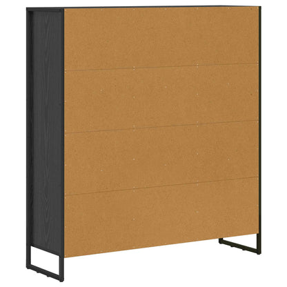 vidaXL Book Cabinet 99.5 x 30 x 108 cm Engineered Wood Black Oak