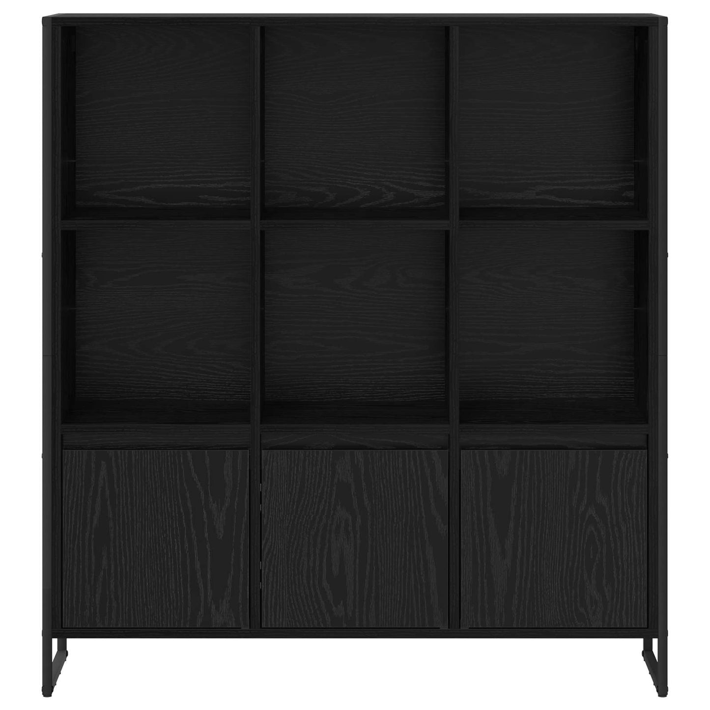 vidaXL Book Cabinet 99.5 x 30 x 108 cm Engineered Wood Black Oak
