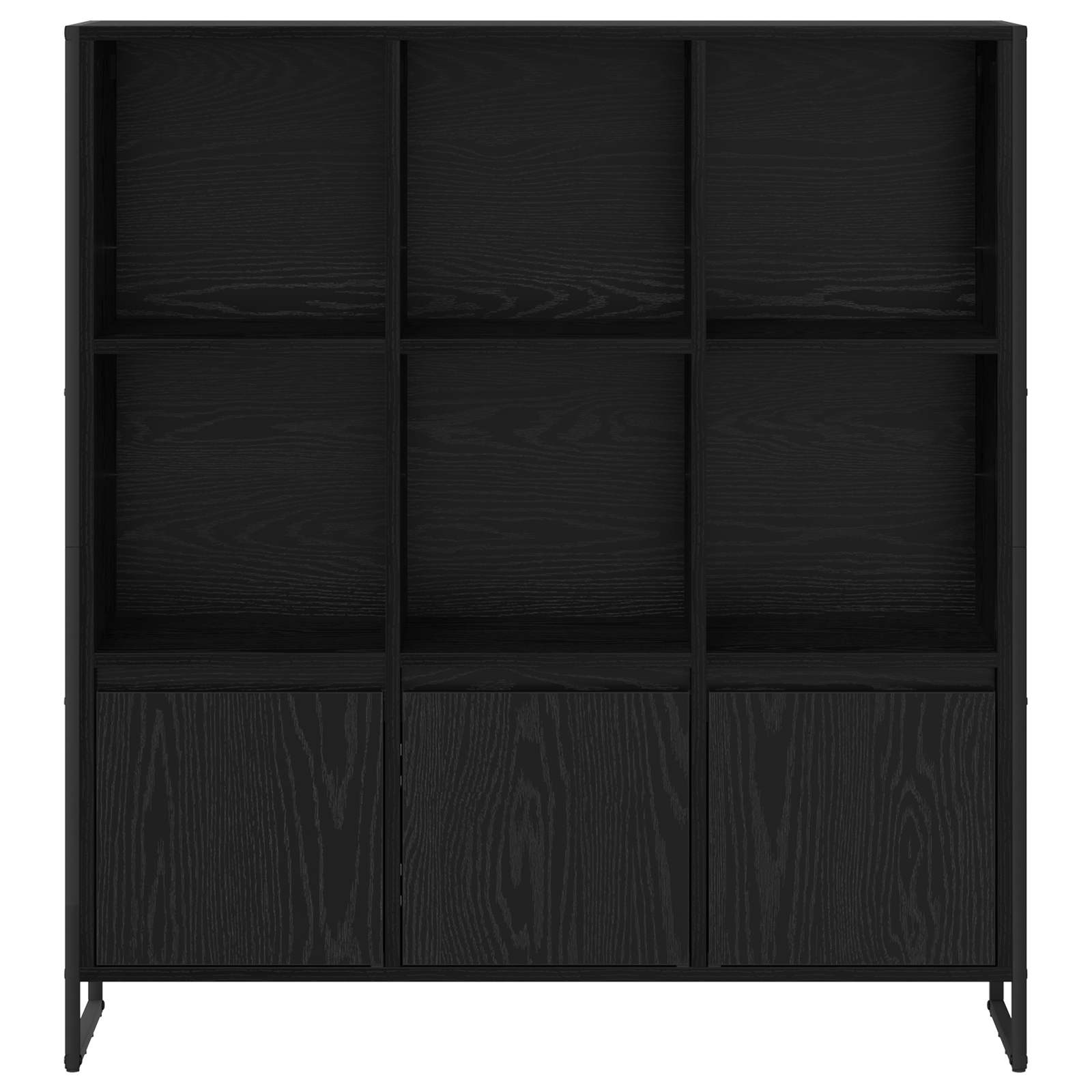 vidaXL Book Cabinet 99.5 x 30 x 108 cm Engineered Wood Black Oak