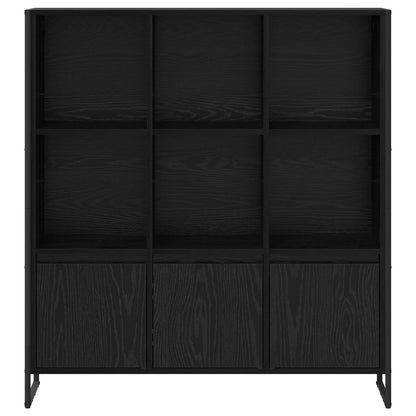 vidaXL Book Cabinet 99.5 x 30 x 108 cm Engineered Wood Black Oak