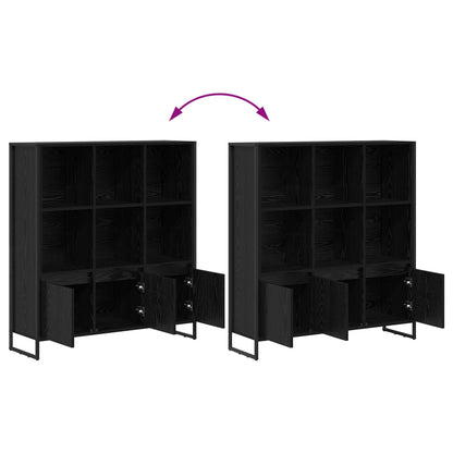 vidaXL Book Cabinet 99.5 x 30 x 108 cm Engineered Wood Black Oak