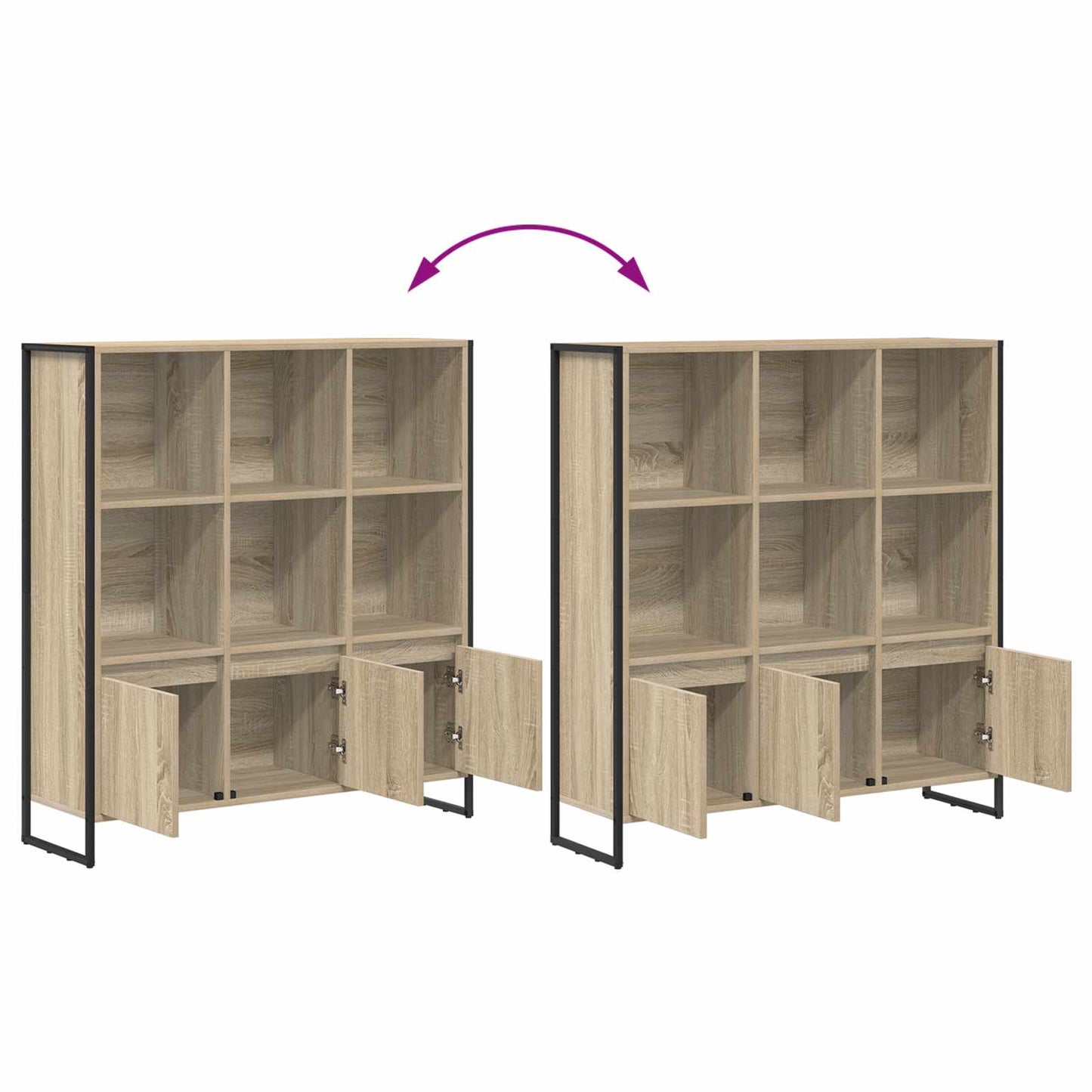 vidaXL Book Cabinet 99.5 x 30 x 108 cm Engineered Wood Sonoma - Brown