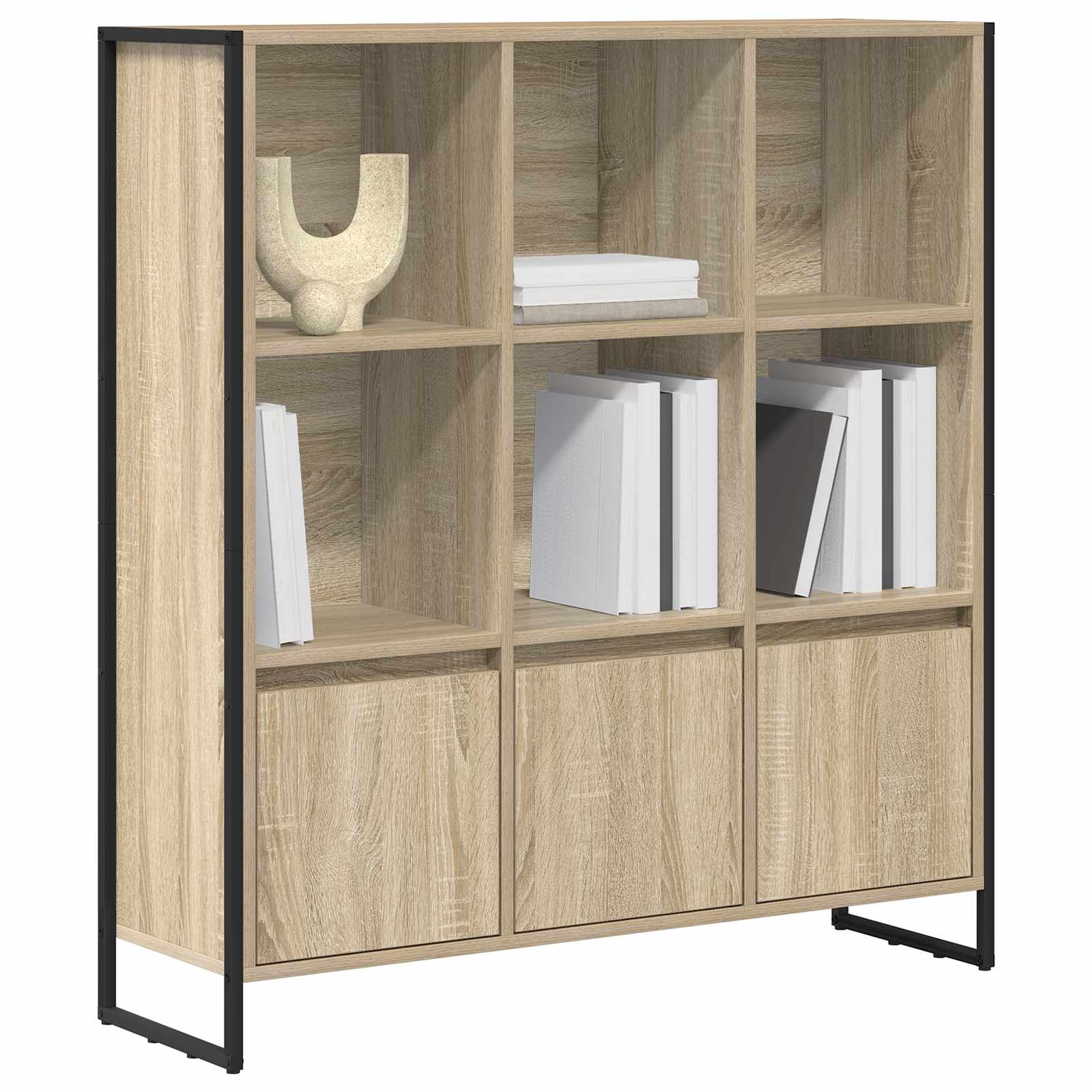 vidaXL Book Cabinet 99.5 x 30 x 108 cm Engineered Wood Sonoma - Brown