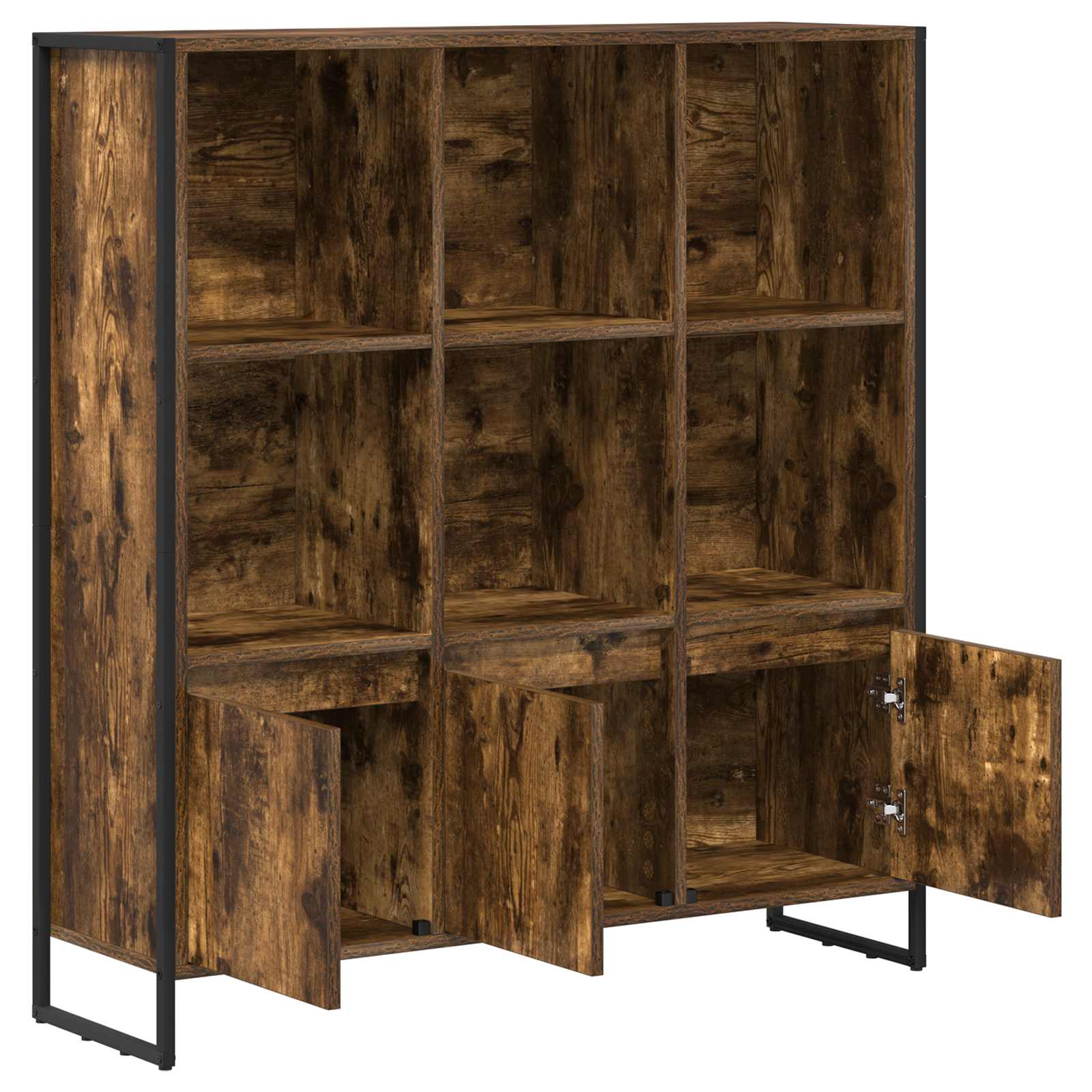 vidaXL Book Cabinet 99.5 x 30 x 108 cm Engineered Wood Smoke Oak - Brown