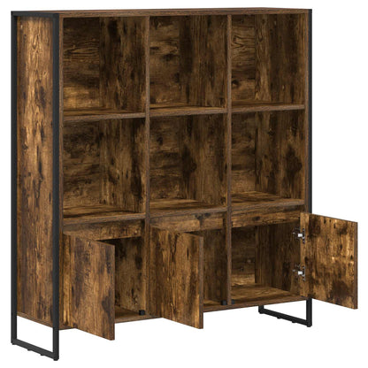vidaXL Book Cabinet 99.5 x 30 x 108 cm Engineered Wood Smoke Oak - Brown