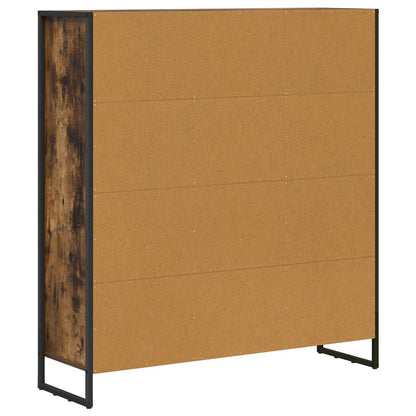 vidaXL Book Cabinet 99.5 x 30 x 108 cm Engineered Wood Smoke Oak - Brown