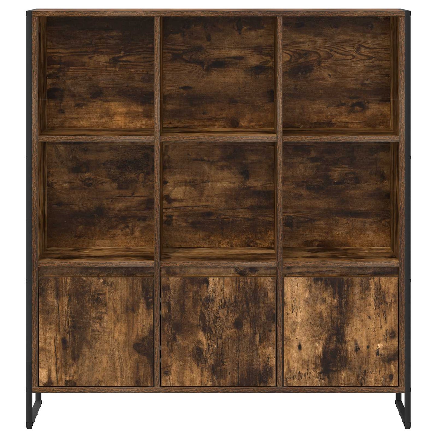 vidaXL Book Cabinet 99.5 x 30 x 108 cm Engineered Wood Smoke Oak - Brown