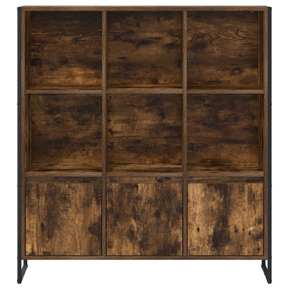 vidaXL Book Cabinet 99.5 x 30 x 108 cm Engineered Wood Smoke Oak - Brown
