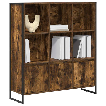 vidaXL Book Cabinet 99.5 x 30 x 108 cm Engineered Wood Smoke Oak - Brown