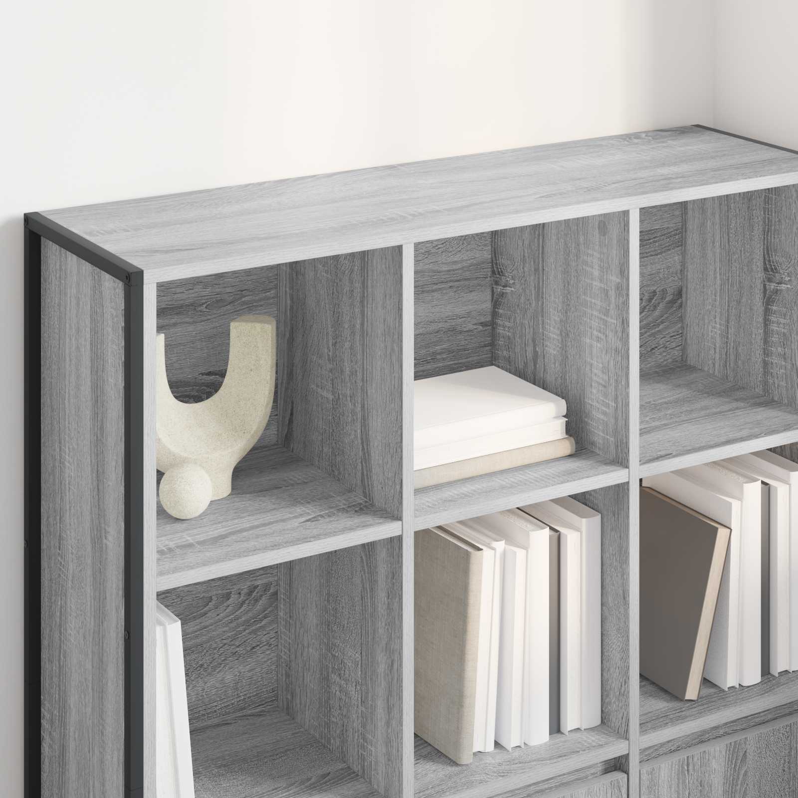 vidaXL Book Cabinet 99.5 x 30 x 108 cm Engineered Wood Grey Sonoma