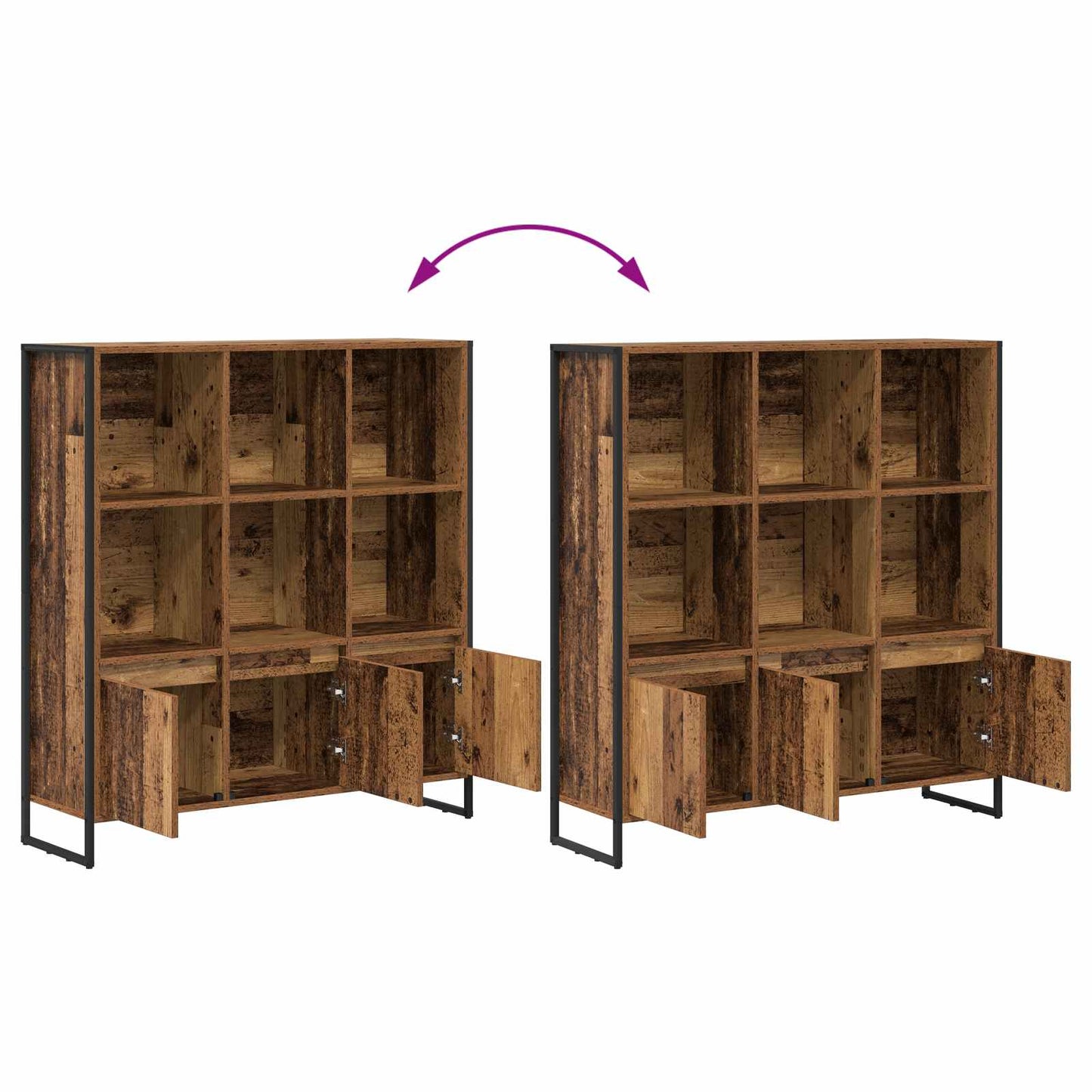 vidaXL Book Cabinet 99.5 x 30 x 108 cm Engineered Wood Old Wood - Brown