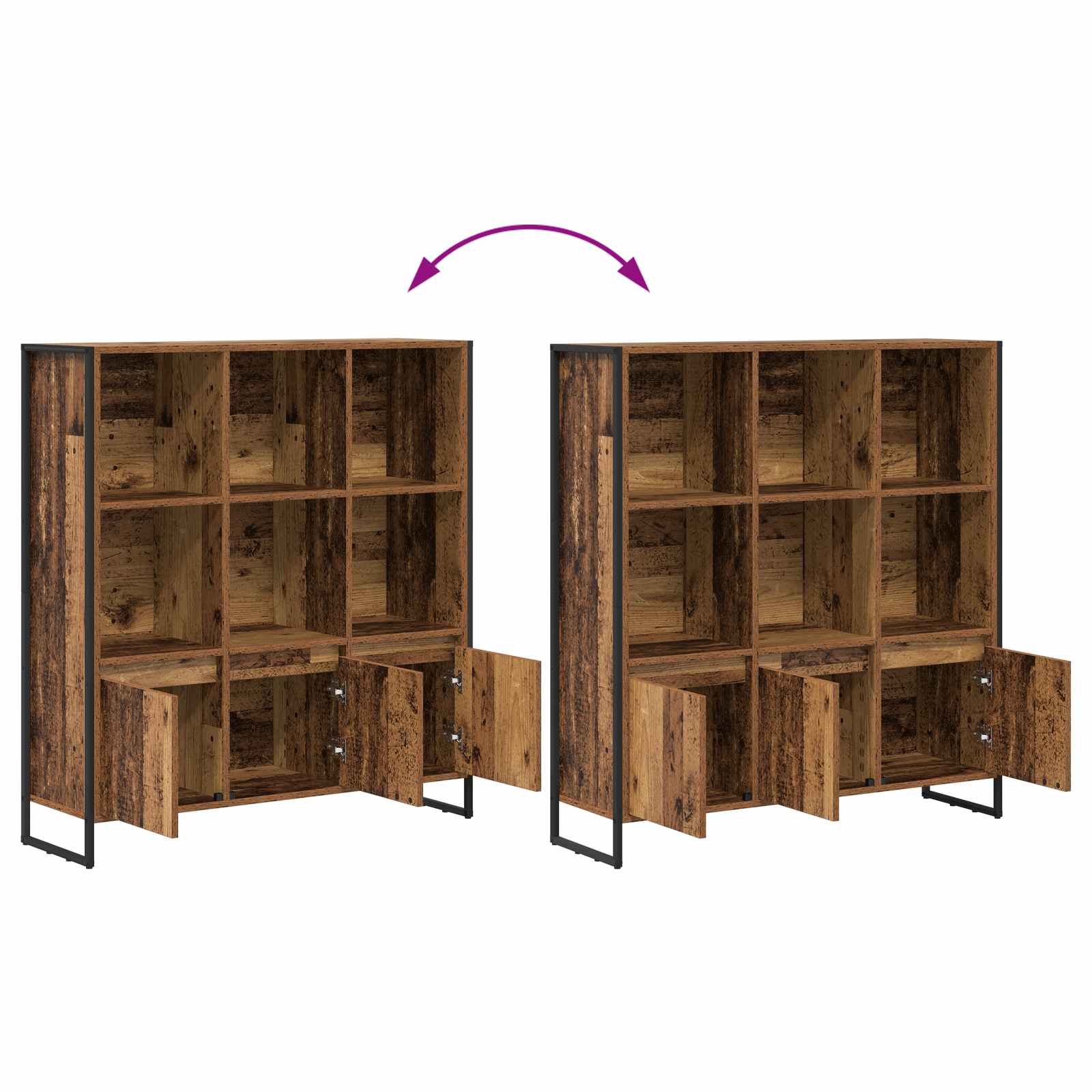 vidaXL Book Cabinet 99.5 x 30 x 108 cm Engineered Wood Old Wood - Brown