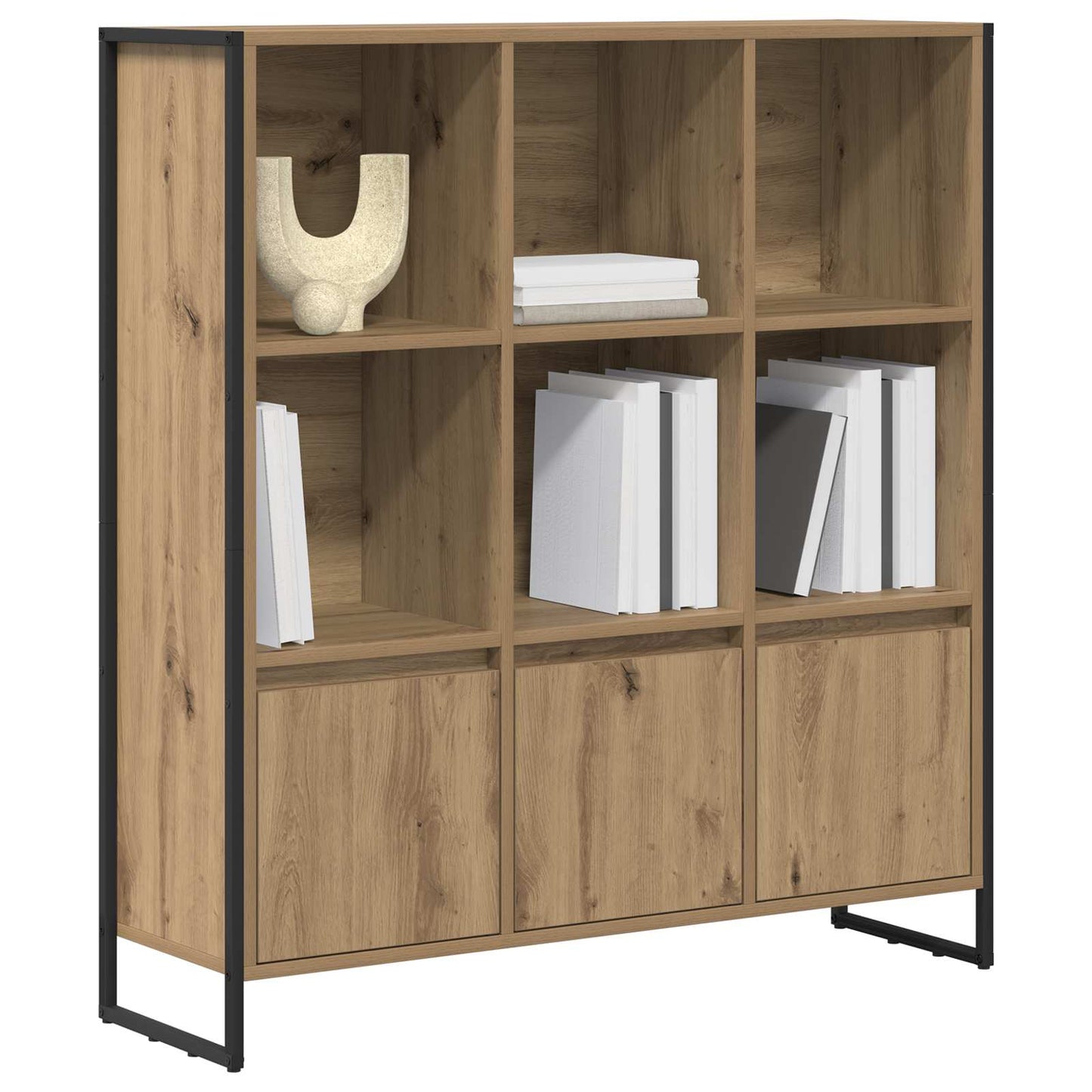 vidaXL Book Cabinet 99.5 x 30 x 108 cm Engineered Wood Artisian Oak - Brown
