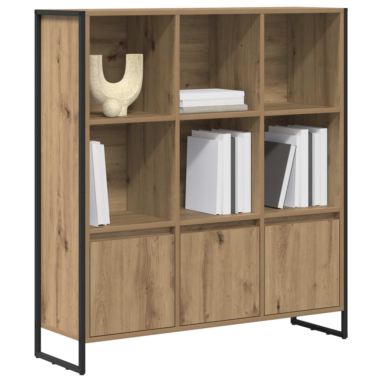 vidaXL Book Cabinet 99.5 x 30 x 108 cm Engineered Wood Artisian Oak - Brown