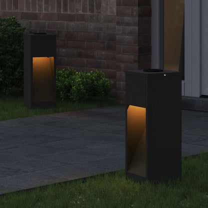 vidaXL Solar Led Pathway Light 2 pcs Warm White 18 x 18 x 50 cm - Black