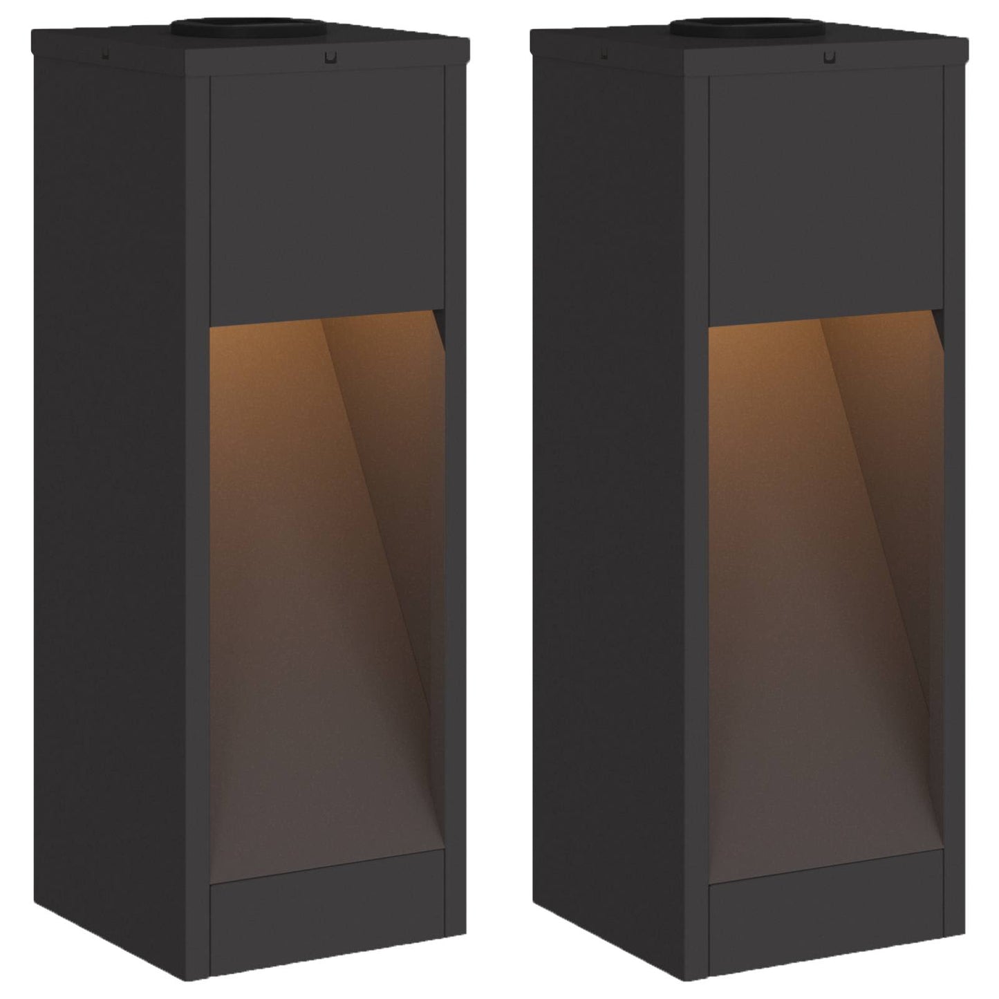vidaXL Solar Led Pathway Light 2 pcs Warm White 18 x 18 x 50 cm - Black