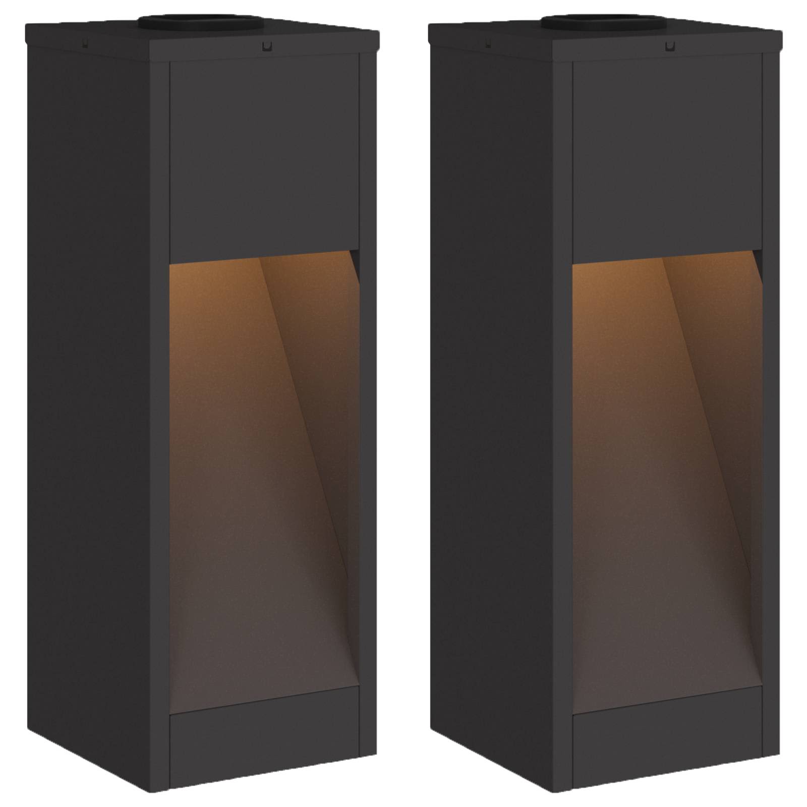 vidaXL Solar Led Pathway Light 2 pcs Warm White 18 x 18 x 50 cm - Black