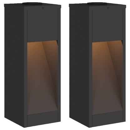 vidaXL Solar Led Pathway Light 2 pcs Warm White 18 x 18 x 50 cm - Black