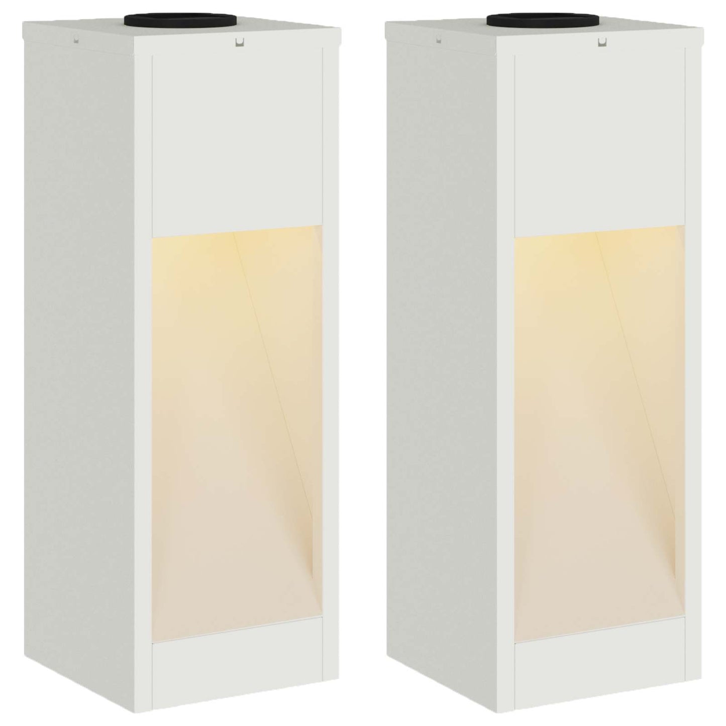 vidaXL Solar Led Pathway Light 2 pcs Warm White 18 x 18 x 50 cm