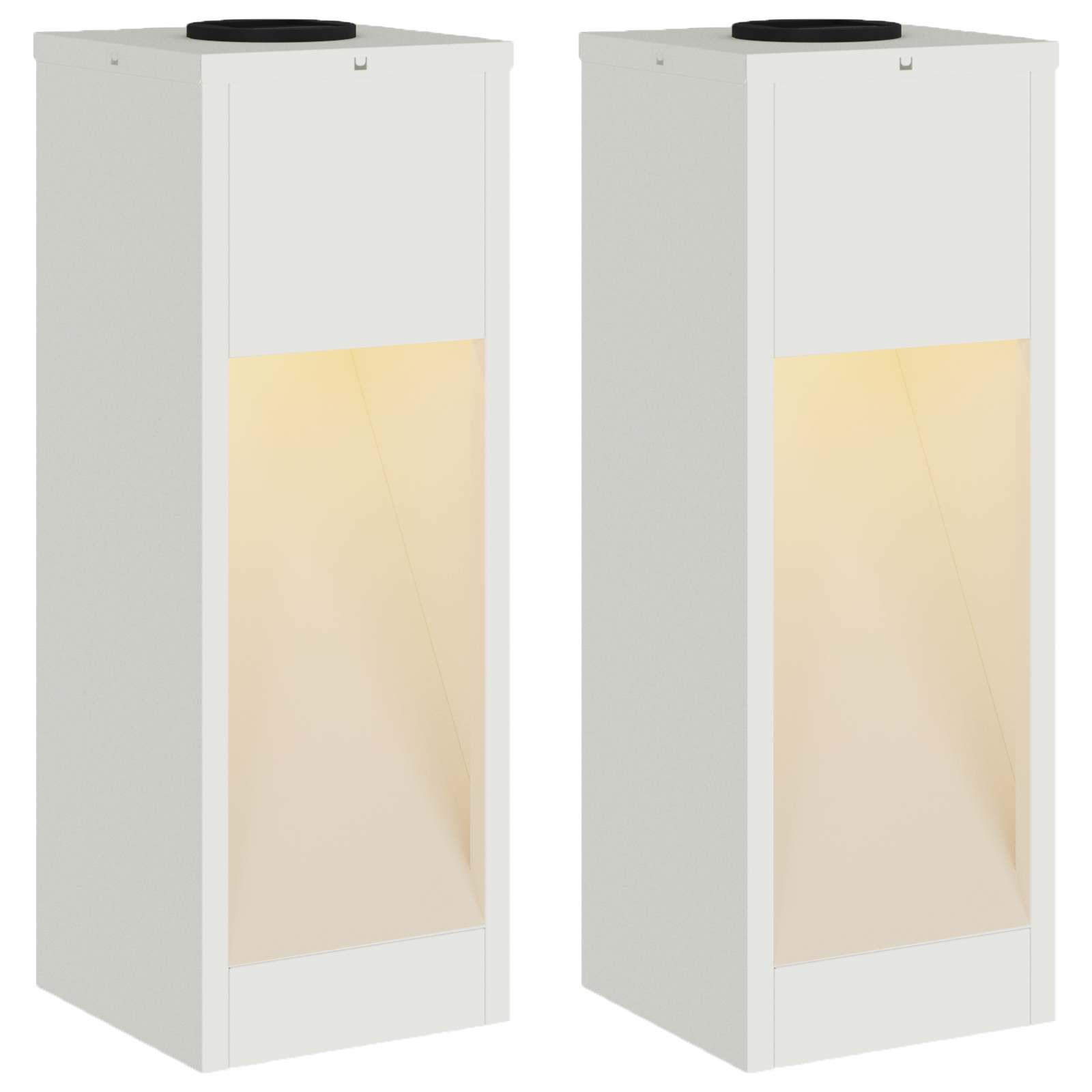 vidaXL Solar Led Pathway Light 2 pcs Warm White 18 x 18 x 50 cm